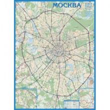 Настенная карта Автомобильная карта Москвы 1:30 тыс., на отвесах