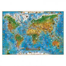 Настенная карта Детская карта мира.Животные 1,37Х0,97 978-1-905502-71-4