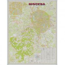 Доска д/информации Карта Москвы 1:90Т на основе ДВП алюм. рама 89х116