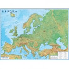 Настенная карта Европа 1,6х1,2м физическая 1:3,8млн