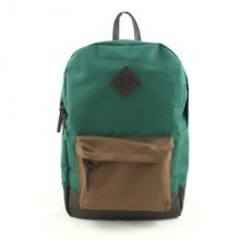 Рюкзак молодежный №1 School зеленый/коричневый, кож.зам