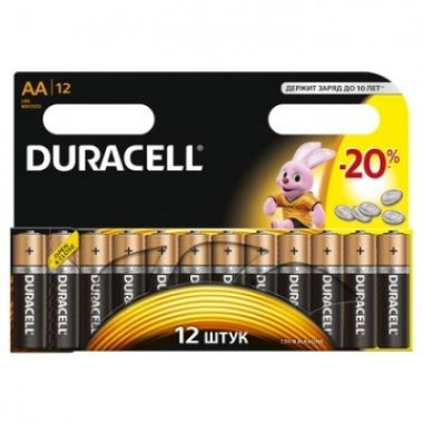 Батарейки DURACELL АА/LR6-12BL BASIC бл/12