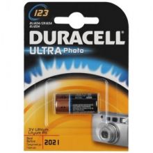 Батарейки DURACELL CR123 ULTRA 3V Lithium, для фотоапп. бл/1