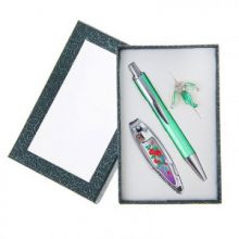 Подарочный набор 3в1: ручка, брошь, кусачки, цвет зелёный 1124077