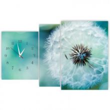 Часы и модульная картина  Одуванчик  610х430см