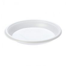 Тарелка одноразовая десертная диам.167мм пластик.,бел., ПС 100шт./уп.
