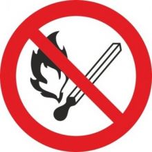 Знак безопасности P02 Запр.польз.откр.огнем и курить(пластик,200х200)