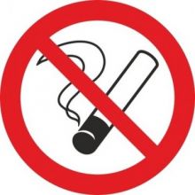 Знак безопасности P01 Запрещается курить (пластик,200х200)