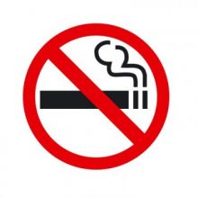 Знак безопасности Запрещается курить (пластик,200х200) приказ 214