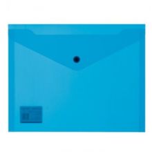 Папка конверт на кнопке А5, 19х24, 180мкм, синий