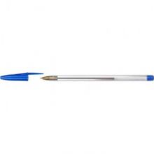 Ручка шариковая эконом, цвет чернил синий, 1 мм, прозрачный корпус