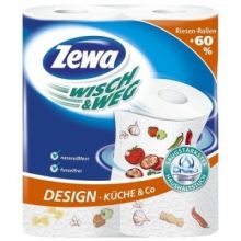 Полотенца бумажные ZEWA W&W 2-сл., белые с рис. 39633/42830 2 рул./уп.