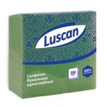 Салфетки Luscan 1сл.24х24 зеленые 100шт./уп.