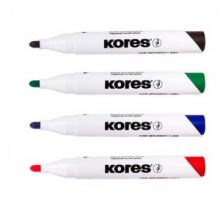 Набор маркеров маркеров для досок KORES с губкой 3мм 4шт/уп '20863
