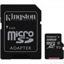 Карта памяти Kingston microSDCX 128GB Class10 UHS-I(SDC10G2/128GB)+ада
