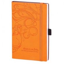 Записная книжка Fiore А6-,96л.,оранжевый,верт.резинка,клетка
