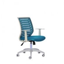Кресло BN_Lb_EСhair-307TTWnet, пласт.белый,тк.синяя/сетка синяя