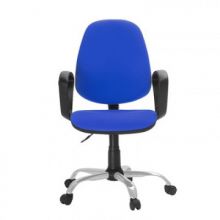 Кресло FA_EChair-222 PC ткань синяя ТК12, Silver