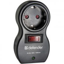 Сетевой фильтр Defender Voyage 100 (1/10А/175Дж/черный/2 USB-порта)