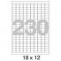 Этикетки самоклеящиеся ProMEGA Label 18х12 мм/230шт. на листе А4 (100 л.