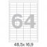Этикетки самоклеящиеся ProMEGA Label 48,5х16,9 мм/64 шт. на листеА4 (100 ли