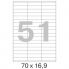 Этикетки самоклеящиеся ProMEGA Label 70х16,9 мм / 51 шт. на листе А4 (100л.