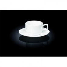 Чайная пара ,Wilmax белая, фарфор, чашка 220 мл., блюдце d-14 см. WL-993008