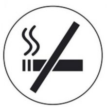 Информационная табличка настенная Smokers-No, 85 мм на скотче, пластик